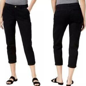 Maison Jules Women's Essential Mid Rise Cuffed Ankle Pants Deep Black Size 0 NWT
